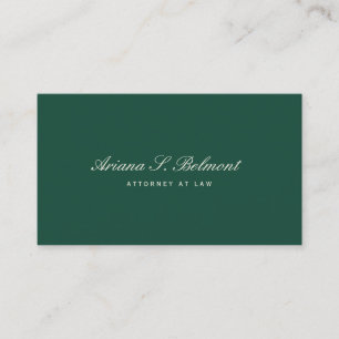 Simple Dark Green Elegant Attorney Business Card