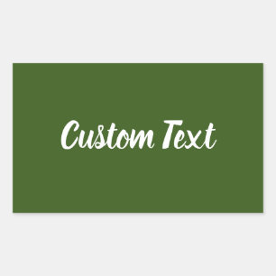 Simple Dark Green with White Script Text Template Rectangular Sticker