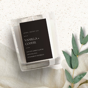 SIMPLE DARK GREY BLACK MINIMAL MODERN CANDLE FOOD LABEL