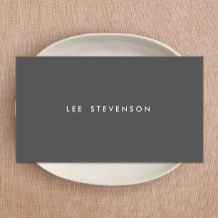 Simple Dark Grey Minimalist Modern Professional Business Card