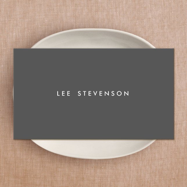 Simple Dark Grey Minimalist Modern Professional Business Card (Creator Uploaded)
