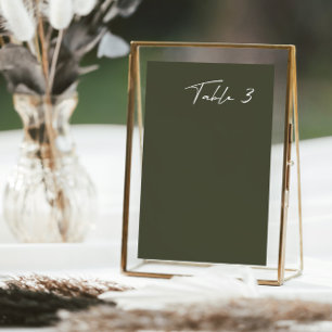 Simple Dark Grey Modern Wedding Table Number