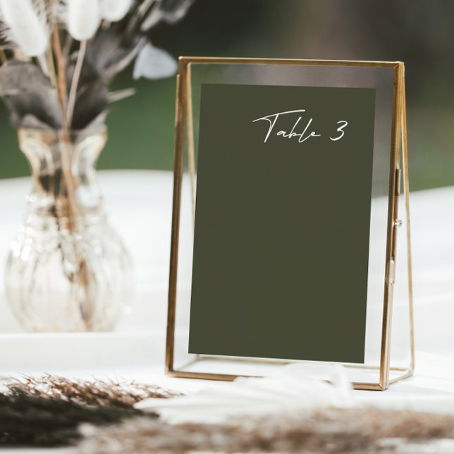 Simple Dark Grey Modern Wedding Table Number (Creator Uploaded)