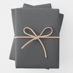 Simple Dark Grey Solid Colour  Wrapping Paper Sheet