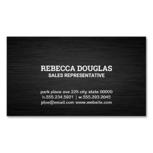 Simple Dark Metallic Texture Magnetic Business Card