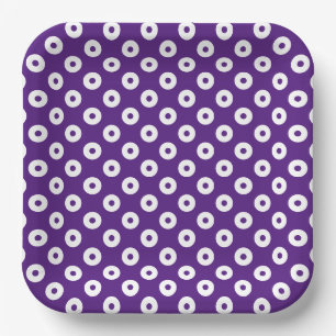 Simple Dark Purple and White Polka-Dots Paper Plate