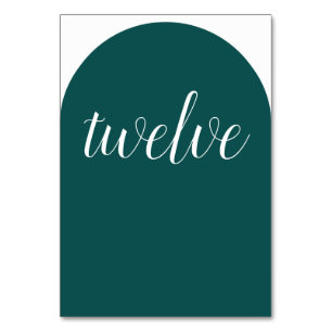 Simple Dark Teal Rounded Table Number