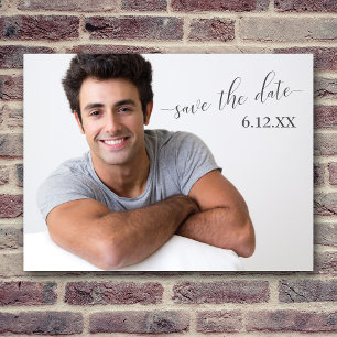 Simple Dark Text Save the Date Graduation Postcard