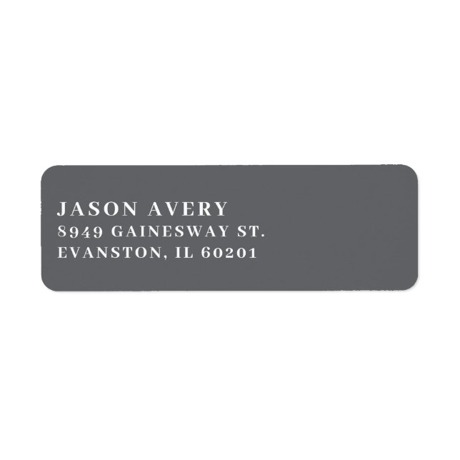 Simple DarkGray Classic Return Address Text Based  (Front)