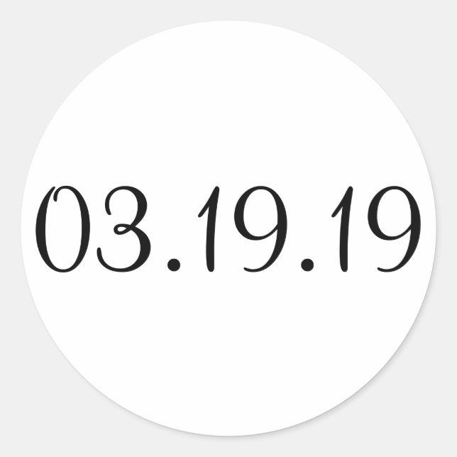 Simple Date - Circle Sticker (Front)