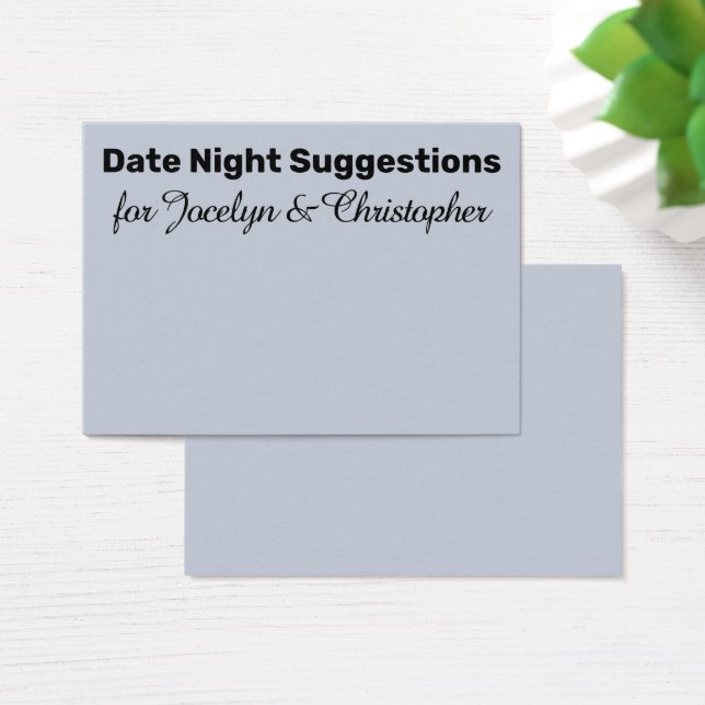 Simple Date Night Suggestions Dusty Blue Card (Desk)