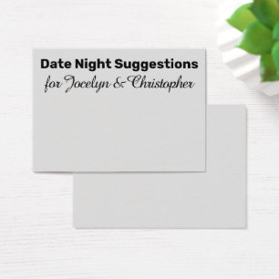 Simple Date Night Suggestions Light Grey Card