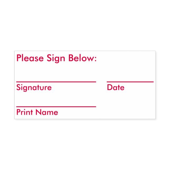 Simple Dated Signature Request Rubber Stamp (Design)