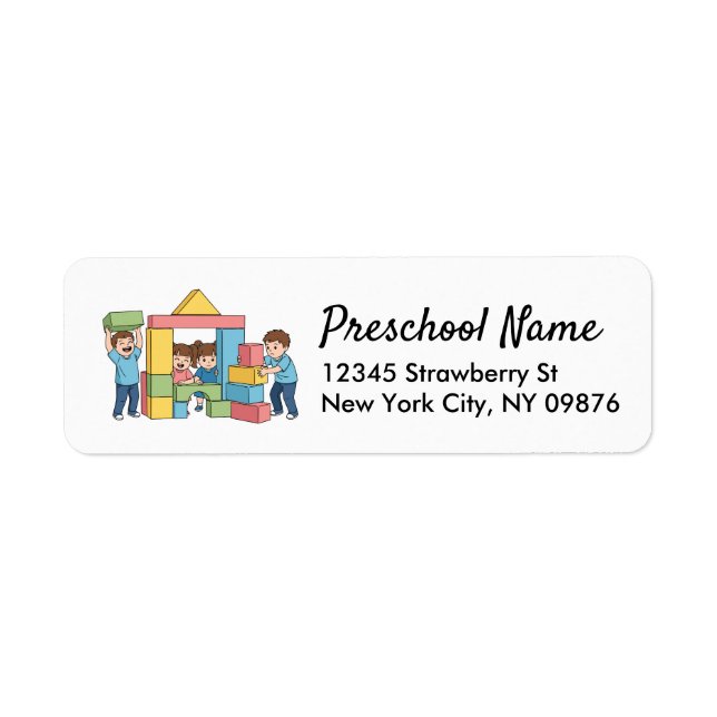 Simple Daycare Return Address Label (Front)