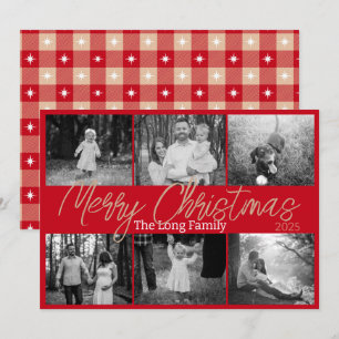 Simple Days Red 6 Photo Family Christmas Card