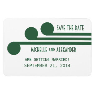 Simple Deco Chic Save the Date Magnet, Green Magnet