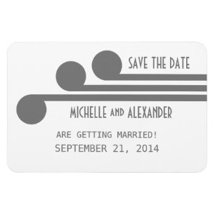 Simple Deco Chic Save the Date Magnet, Grey Magnet