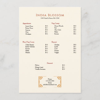 Simple Decorative Border Restaurant Menu