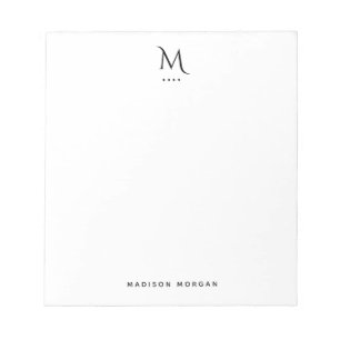Simple Decorative Letterpress Monogram Notepad