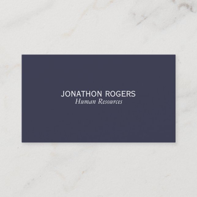 Simple (deep blue) business card (Front)