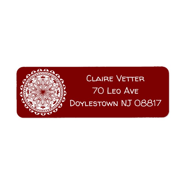 Simple Deep Red Mandala (Front)