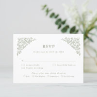Simple Delicate Floral Timeless Sage Green Wedding