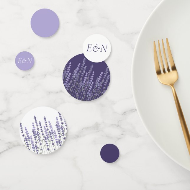 Simple Delicate French Lavender Field Wedding Confetti (Group)