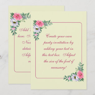 Simple Delicate Summer Garden Flowers Invitation