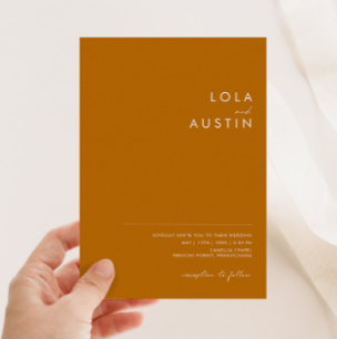 Simple Desert   Burnt Orange All In One Invitation