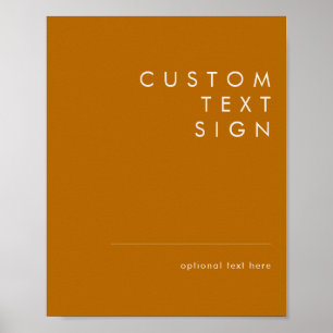 Simple Desert Burnt Orange Cards and Gifts Custom Poster