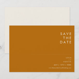 Simple Desert Burnt Orange Horizontal Save The Date