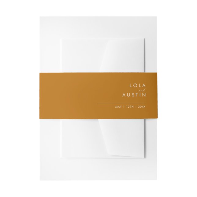 Simple Desert | Burnt Orange Invitation Belly Band (Front Example)