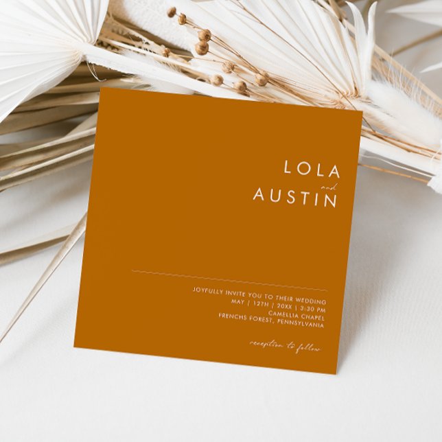 Simple Desert | Burnt Orange Square Invitation (Creator Uploaded)