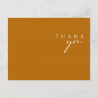 Simple Desert | Burnt Orange Wedding Thank You Pos