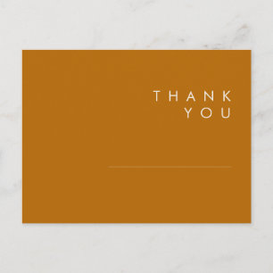 Simple Desert   Burnt Orange Wedding Thank You Postcard