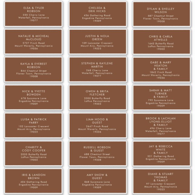 Simple Desert | Dark Cinnamon Address Labels (Front)