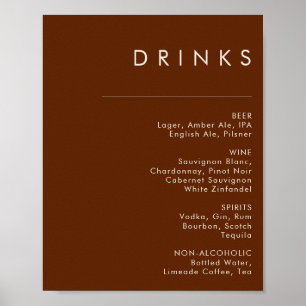 Simple Desert   Dark Cinnamon Drinks Menu Sign