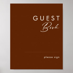 Simple Desert   Dark Cinnamon Guest Book Sign