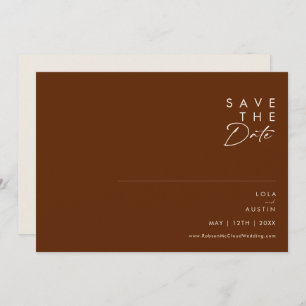 Simple Desert   Dark Cinnamon Horizontal Save The Date