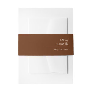 Simple Desert Dark Cinnamon Invitation Belly Band