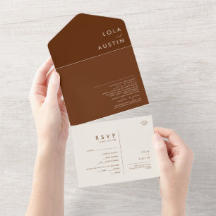 Simple Desert Dark Cinnamon Seal and Send All In One Invitation