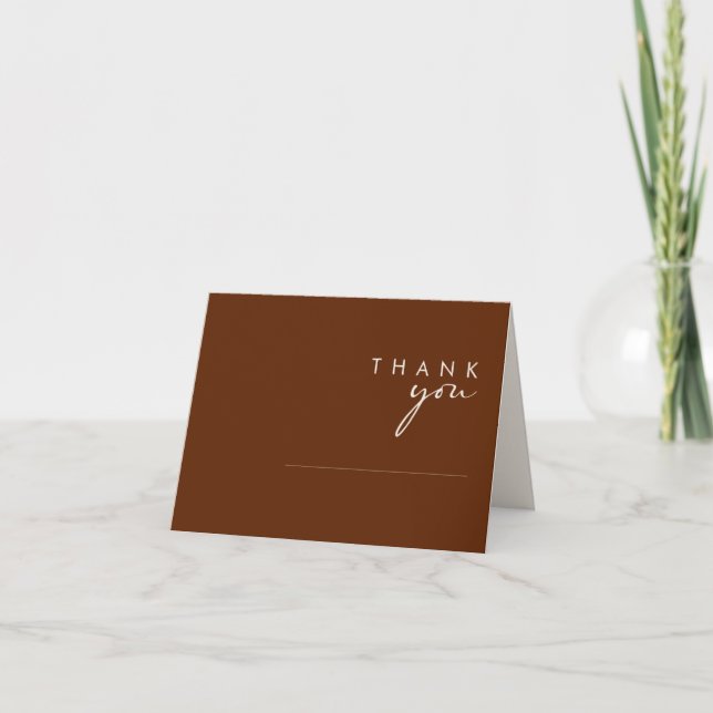 Simple Desert | Dark Cinnamon Thank You Card (Front)
