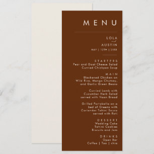 Simple Desert   Dark Cinnamon Wedding Dinner Menu