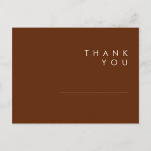 Simple Desert   Dark Cinnamon Wedding Thank You Postcard