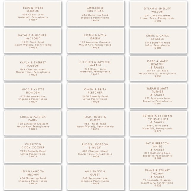 Simple Desert | Natural White Address Labels (Front)