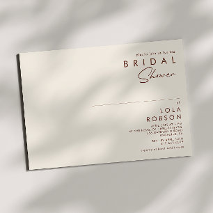 Simple Desert Natural White Bridal Shower Invitation