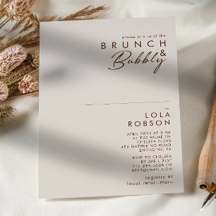Simple Desert Natural White Brunch & Bubbly Invitation