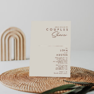 Simple Desert Natural White Couples Shower Invitation