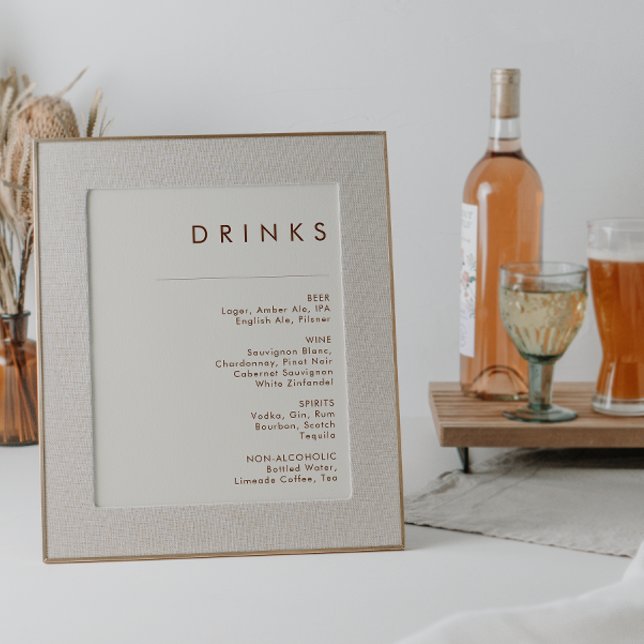 Simple Desert | Natural White Drinks Menu Sign (Creator Uploaded)