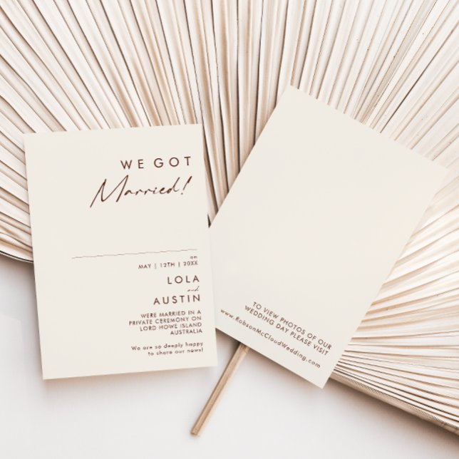 Simple Desert Natural White Elopement Announcement (Creator Uploaded)